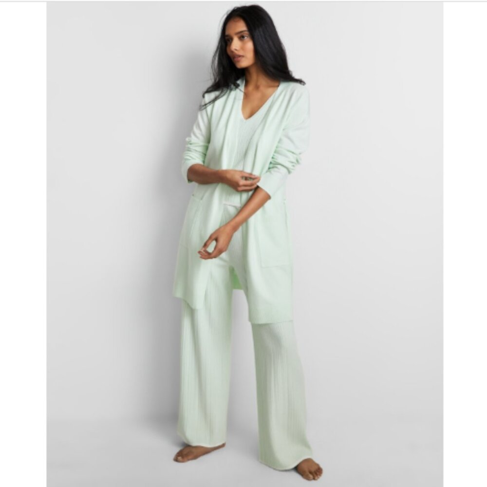 State of Day Women's Sweater Knit Duster Robe, Buttermint NWT
